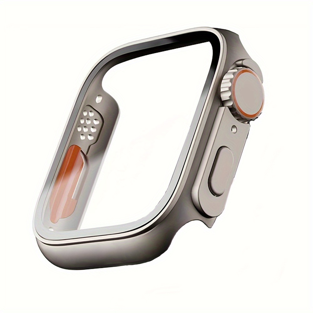 Suitable For IWatch Case With Tempered Glass Screen Protector For IWatch Series 9/8/7/6/5/4 SE 45MM 41MM 44MM 40MM Cases Change To Ultra Watch PC Case Film Integrated Watch Slim Bumper Protective Cover For Men Women