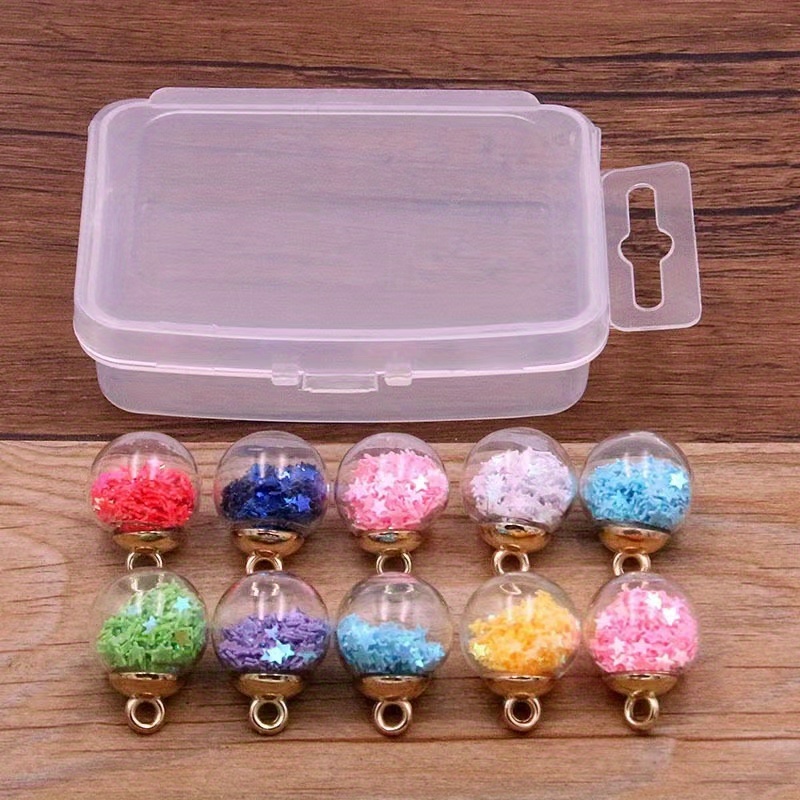 10pcs 8-30 Styles Mix Glass Bottles Milk Tea Cup Ball Earring Charms DIY Findings Keychain Bracelets Pendant for Jewelry Making,Temu