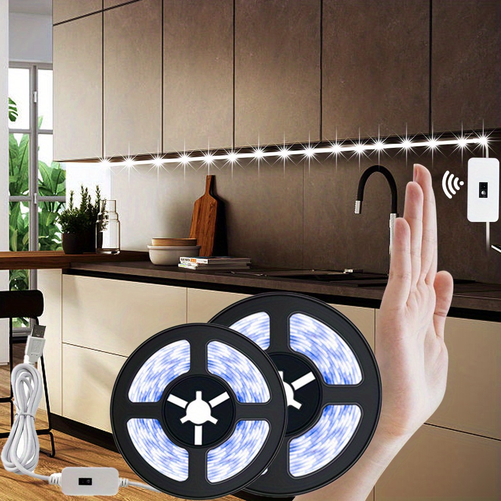 Tira de lámpara LED para cocina, luz LED de 5V CC, tira de luces con sensor