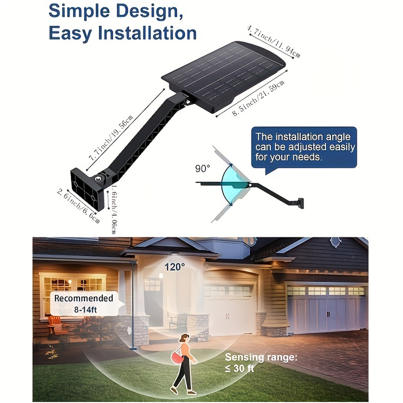 ICOFRU Solar Lights Outdoor Waterproof,1000LM 168 LEDs Flood Lights with Motion Sensor,Solar Powered Security Light for Outside,Garden,Yard,Shed,Gutte - 4