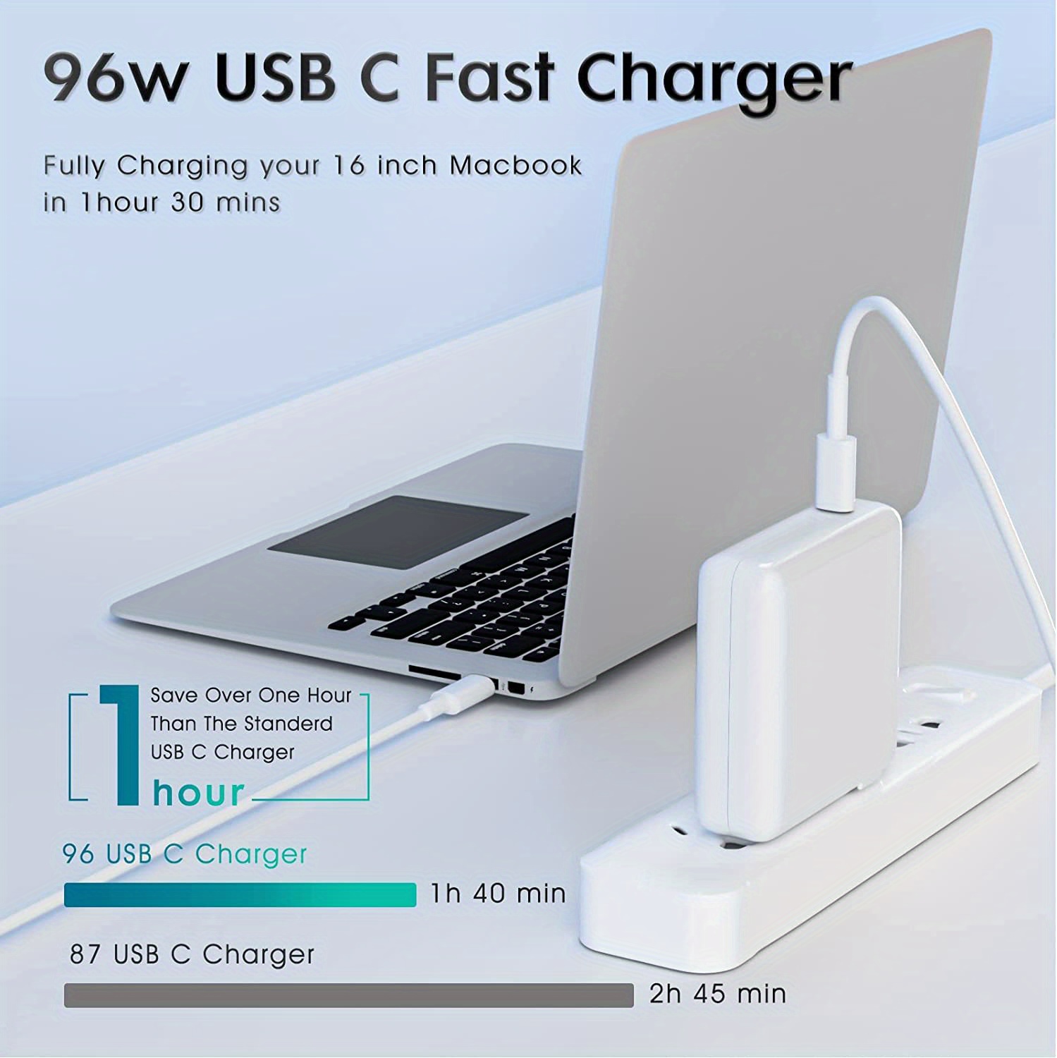 Chargeur Mac Book 96W 87W 61W 30W USB C adaptateur secteur pour ordinateur  portable pour Macbook Pro M2 M1 Macbook Air iPad Pro 2020 2021 2022 avec  cable