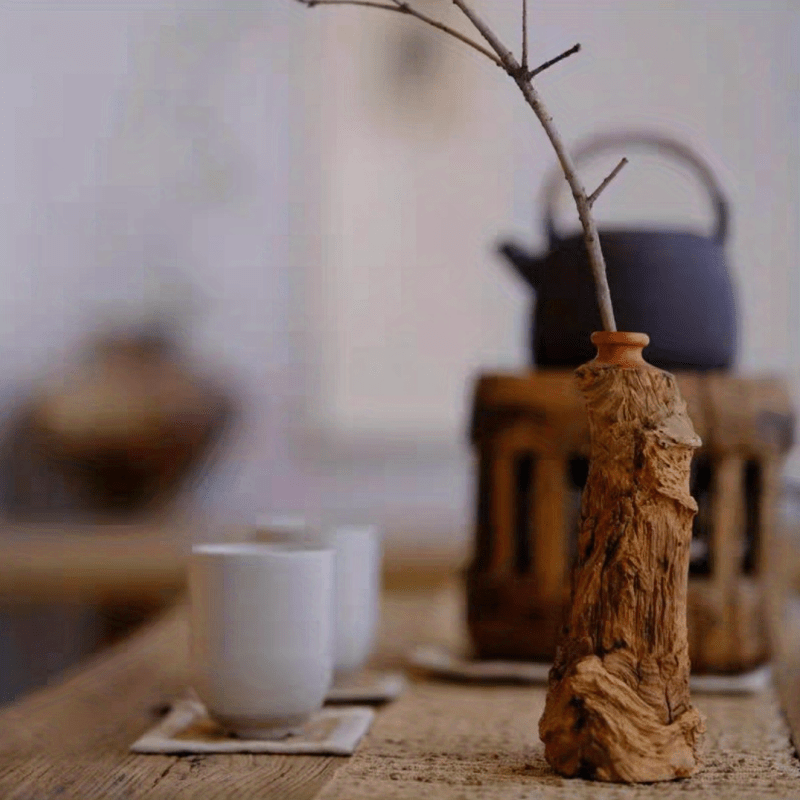 Regular Natural Wooden Vase Flower Arrangement Weathered Temu