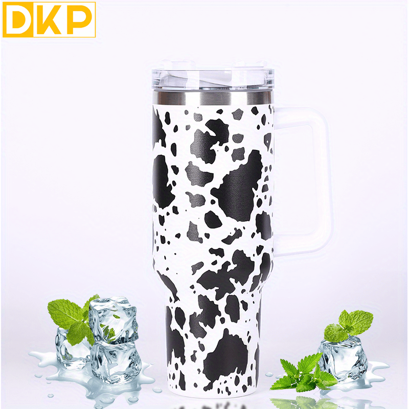 QEAGVJ 40oz Cow print Insulated Tumbler With Lid and