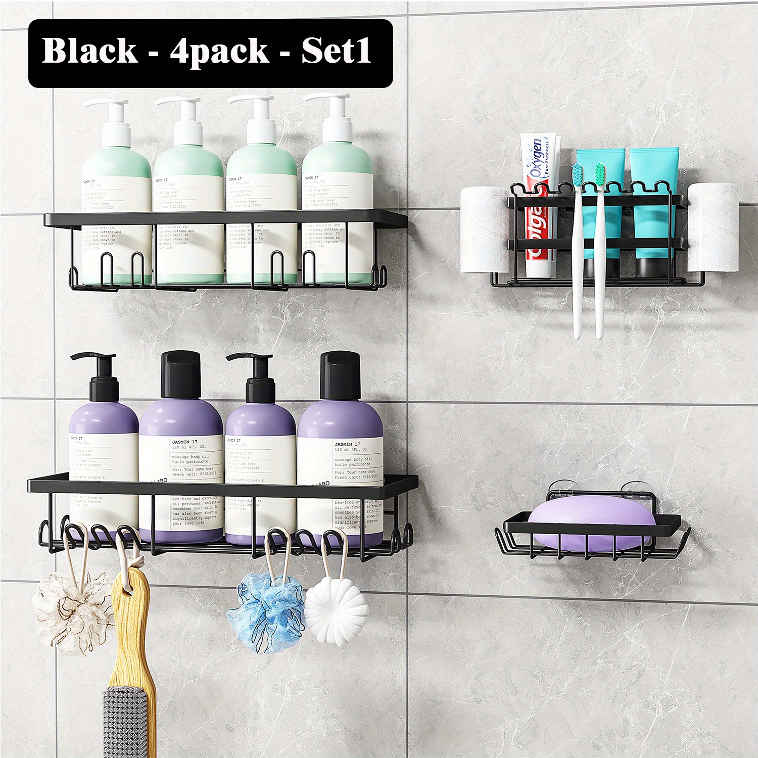 Bathroom Shelf Shower Caddy Rack Bathroom Kitchen - Temu