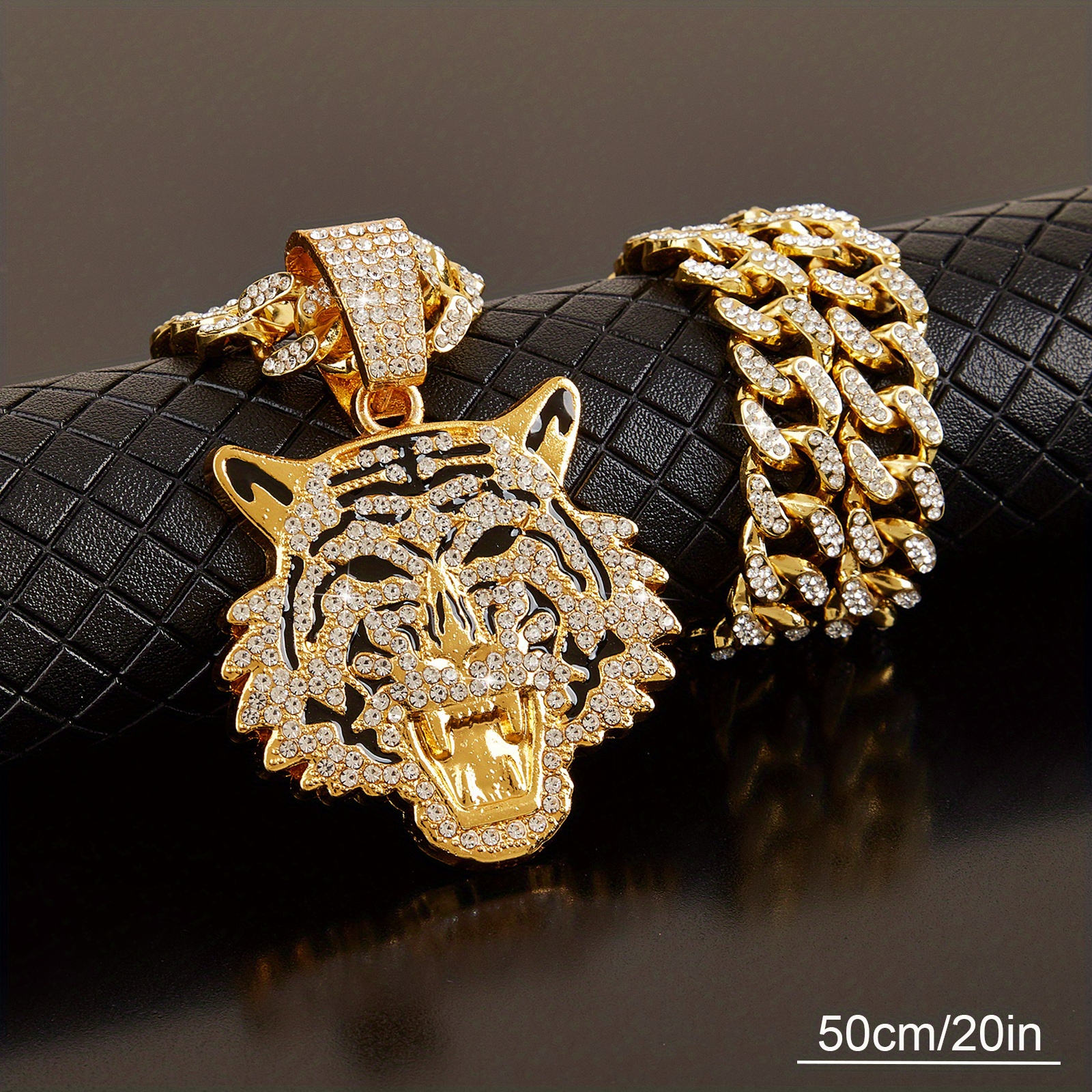 Hip Hop Iced Out Tiger Head Pendant