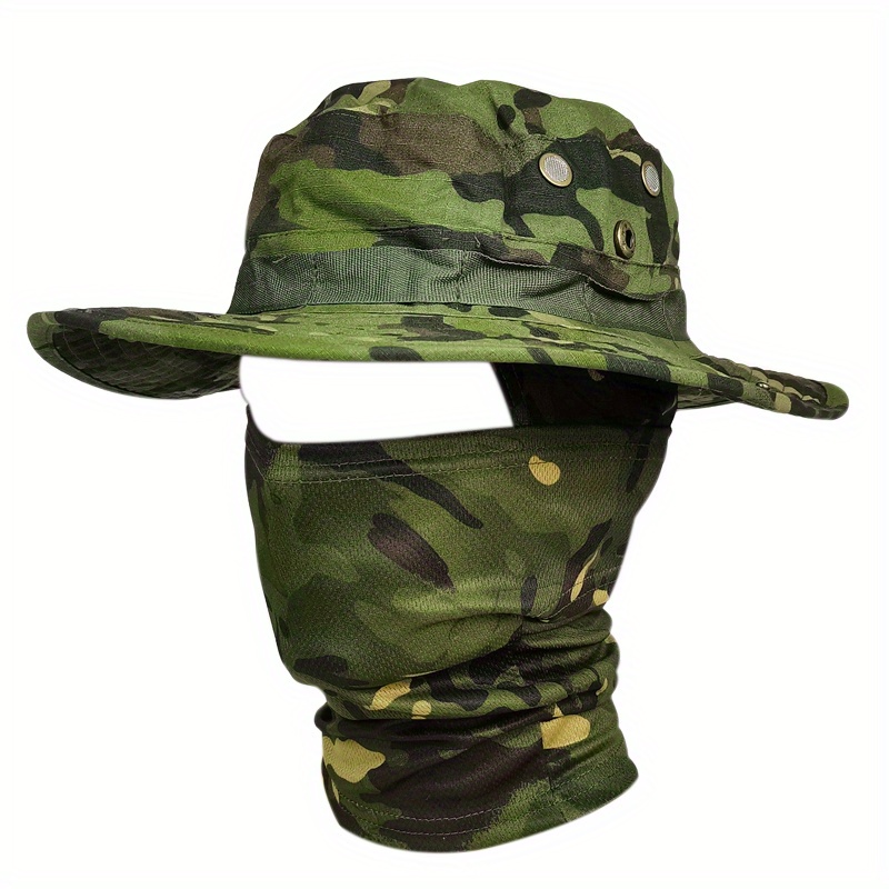 Men Women Wide Brim Camo Bucket Hats Military Boonie Hat Fishing