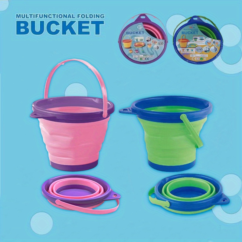 Foldable Beach Sand Buckets Toy Expandable Portable Silicone - Temu