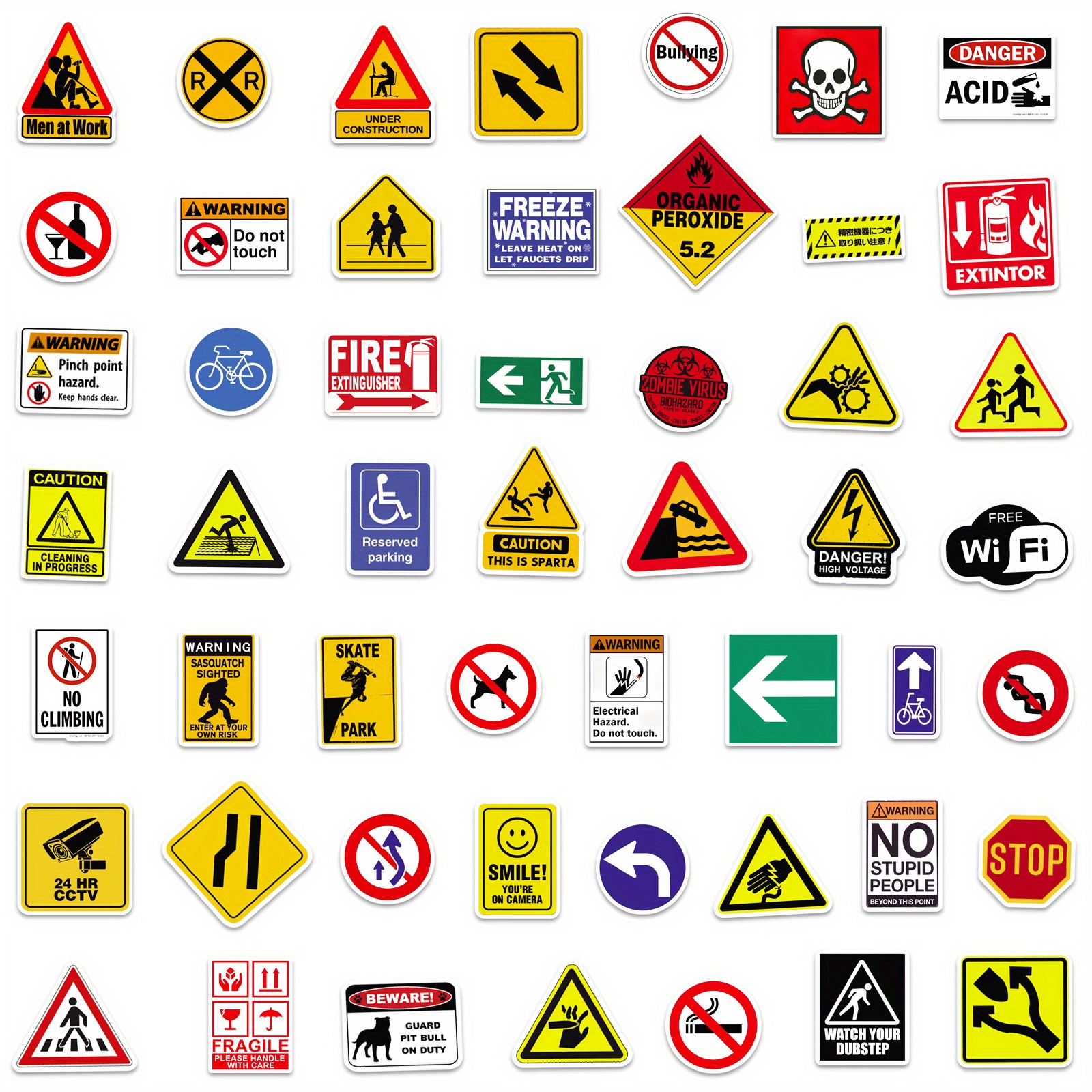 Warning Signs Stickers Evil Graffiti Doodle Stickers, Laptop Stickers ...