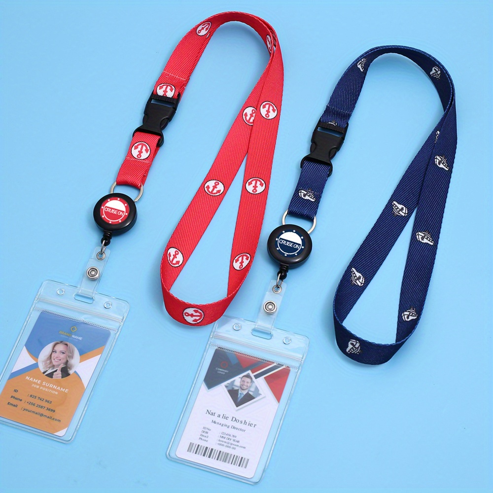 Flower,Packs Cruise Lanyards Waterproof Cruise Lanyard with Retractable ID Badge Reel Holder & Detachable Buckle for Cruises Ships Key Cards