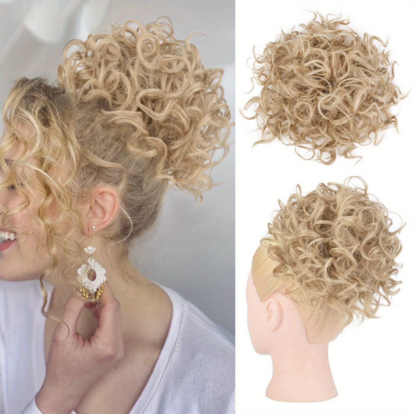 Synthetic Curly Hair Bun Chignon Extensions