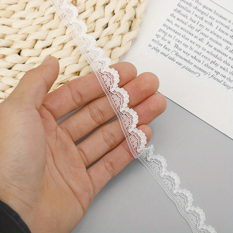39.37inch/roll, 0.59inch, white non-elastic lace ribbon, decorative ribbon, sewing DIY and DIY crafts, bride&#39;s solid color lace accessories, wedding decoration, gift packaging, clothing decoration accessories, scarf decoration