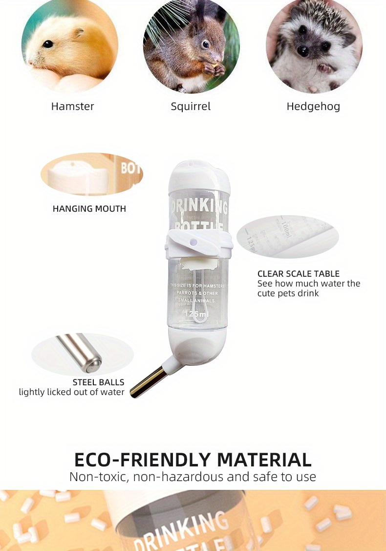 Leak proof Small Animal Water Bottle Hamsters Chinchillas Temu