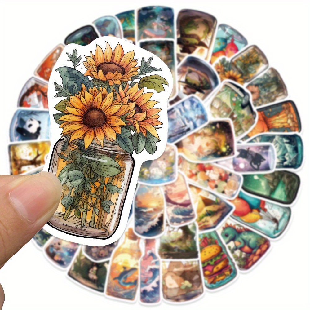 In A Bottle Cute Cartoon Sticker Illustration - Temu Australia