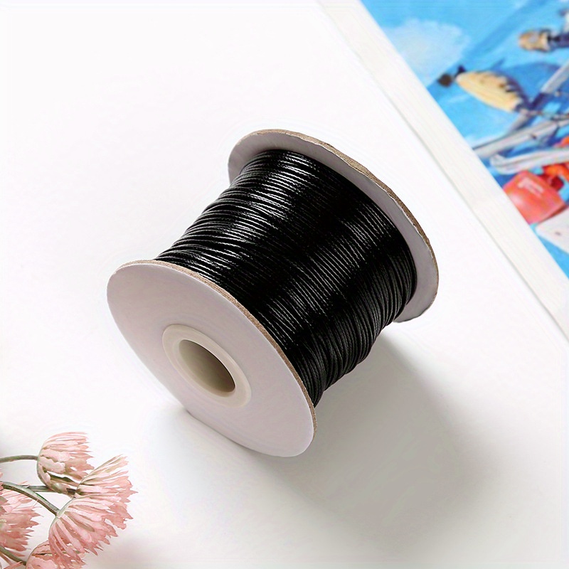 10metre Black Waxed Cord Rope Pu Leather Thread - Temu