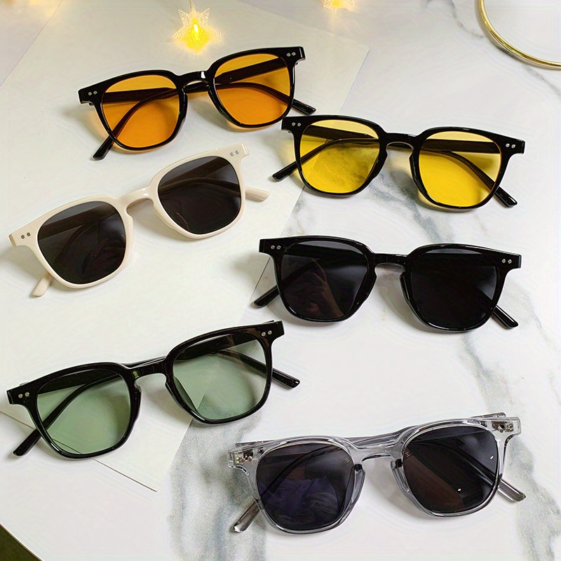 Square Fashion Sunglasses Women Men Cool Anti Glare Sun - Temu