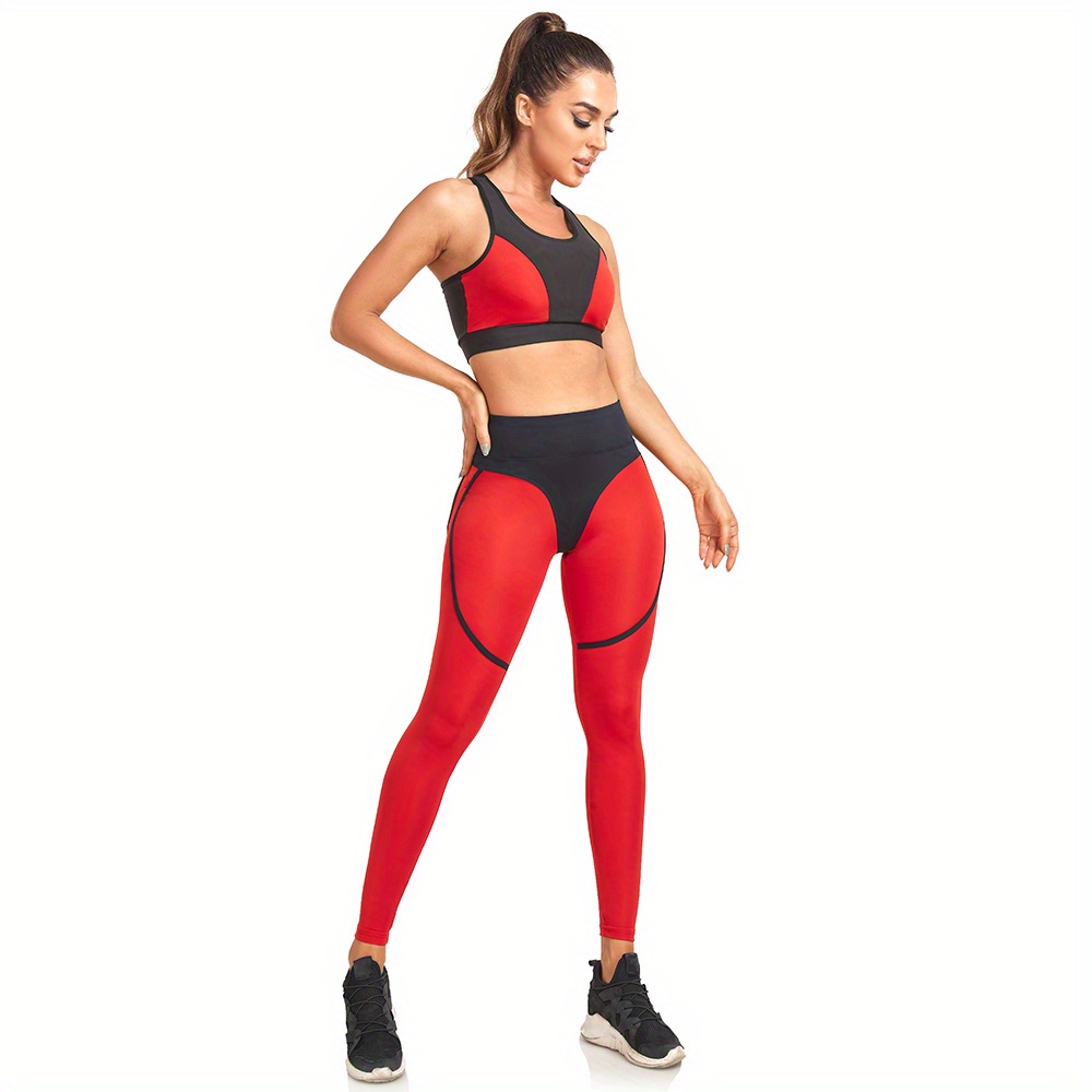 Leggings Sexy Yoga Bicolore Collant Allenamento - Temu Italy