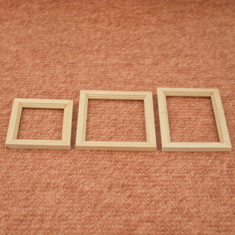 1/ 12 Miniature Wooden Photo Frames Diy Picture Frames Model Temu