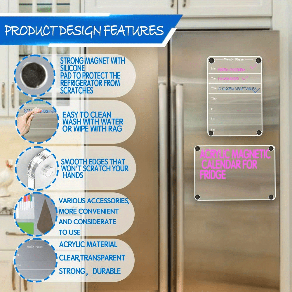 Clear Weekly Meal Planner Acrylic Board Acrylic Temu United