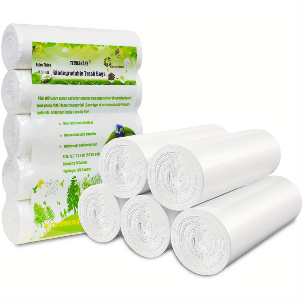 Biodegradable Trash Bags - /5gal Garbage Bags For Home Kitchen Cleaning -  Temu