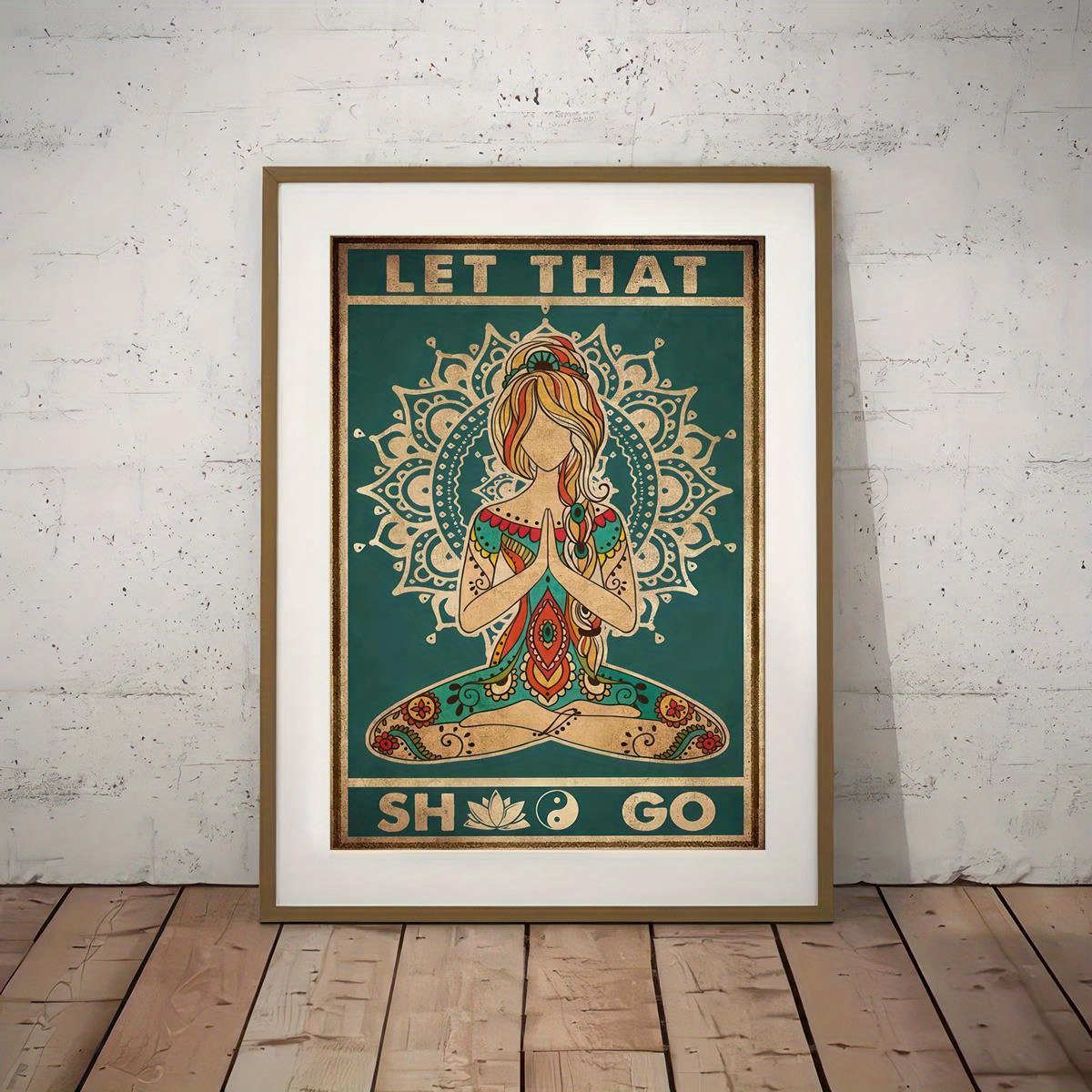 1pc Retro Canvas Painting Print Poster, Inspirational Yoga Girl Gypsy Let  That Shit Go Stay Wild Moon Child Wall Art, For Home Decor Room Decor Canvas