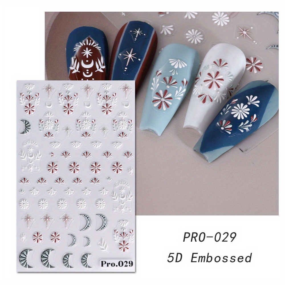 5d Embossed Totem Nail Art Stickers Decals 5d Self Adhesive Nail ...