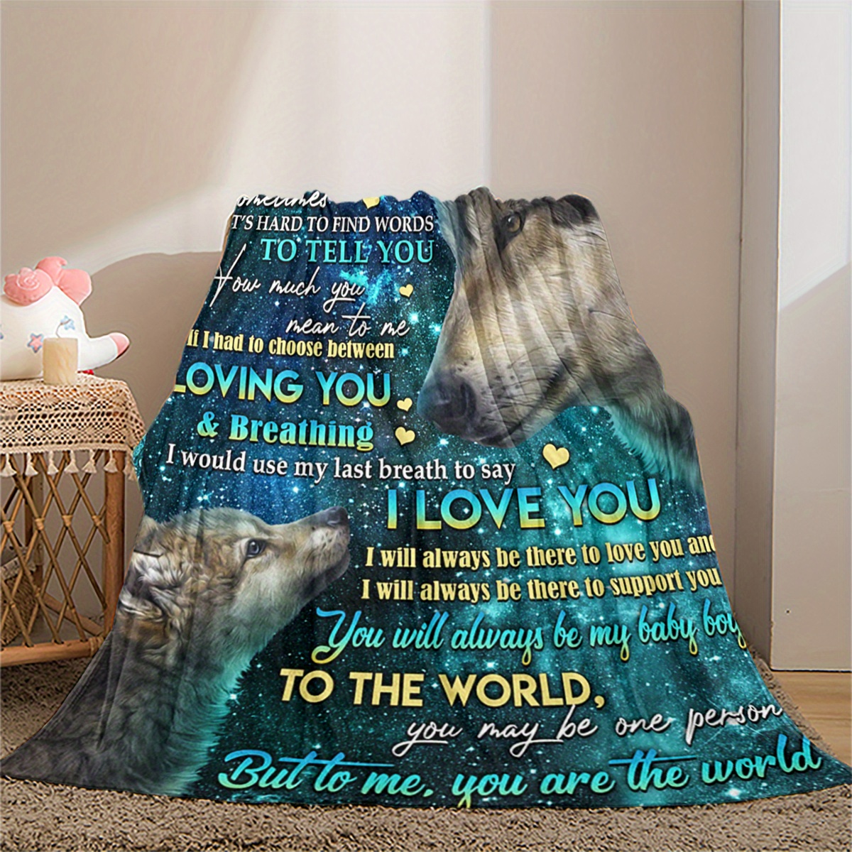 To my discount granddaughter wolf blanket