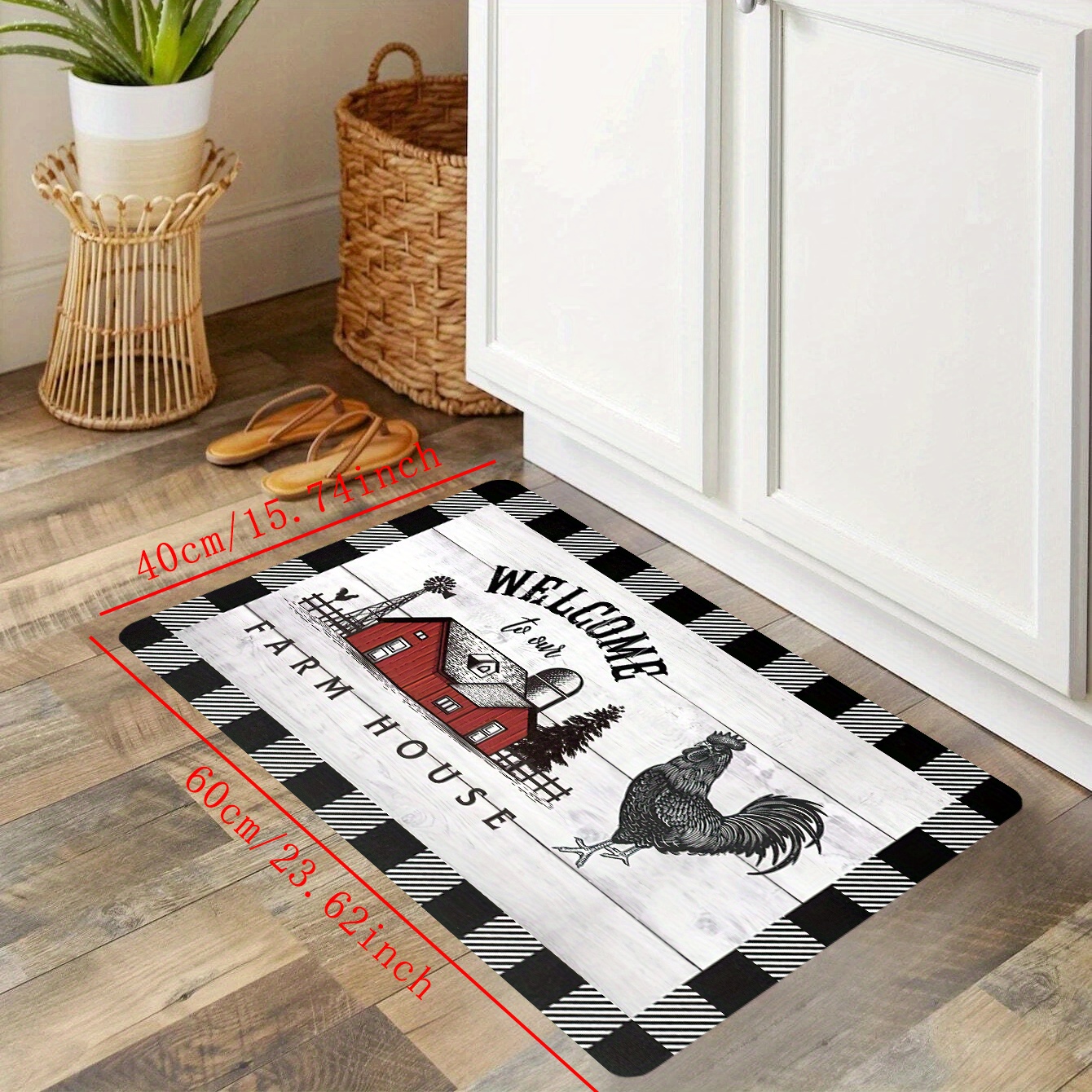1PC Farmhouse Kitchen Mat, Non Slip Thick Kitchen Rugs And Mats For Floor  Comfort Standing Mats For Kitchen, Sink, Office, Laundry