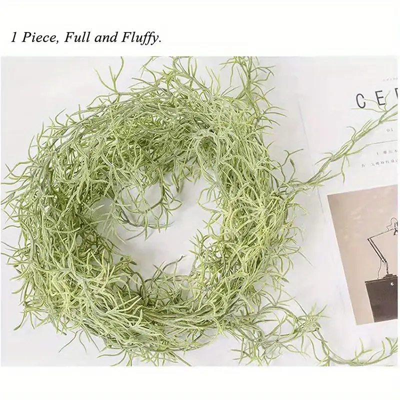 3 Packs Artificial Greenery Moss for Potted Plants, Realistic Spanish Moss  Faux Spanish Moss Garland, Artificial Vines Moss Fake Hanging Moss Greenery