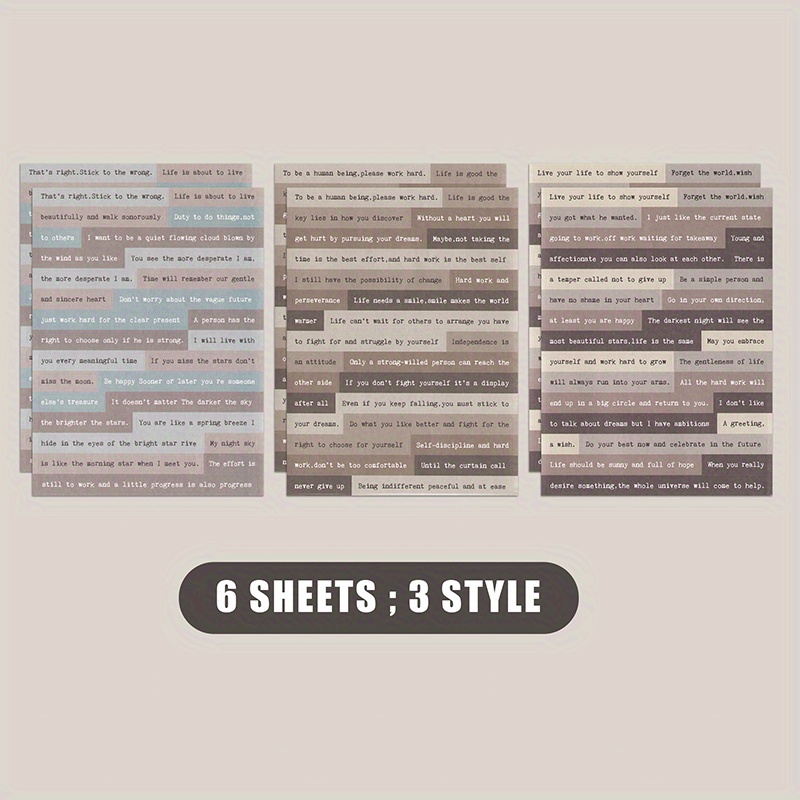 32 Sheet Quote Stickers for Journaling- Vintage Scrapbooking Supplies Kit  for Adults, Small Talk Stickers Phrase Word Notebook DIY for Art Junk