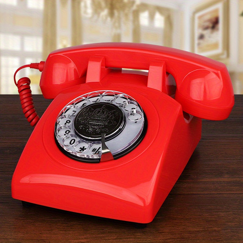 1pc Antique Phones Corded Landline Telephone Rotary Dial Home Phone Of