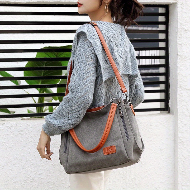 Cross body store canvas tote