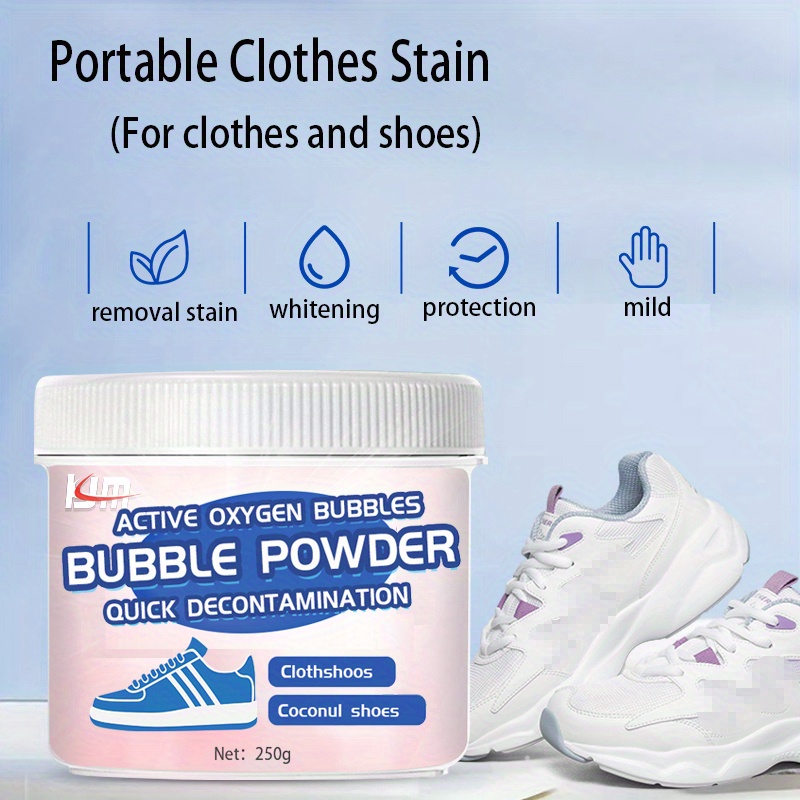 8.82oz Bubble Powder Effective De-Yellowing Shoes Cleaner, Saving Time Easy  Cleaner For Sport Shoes Mesh Shoes