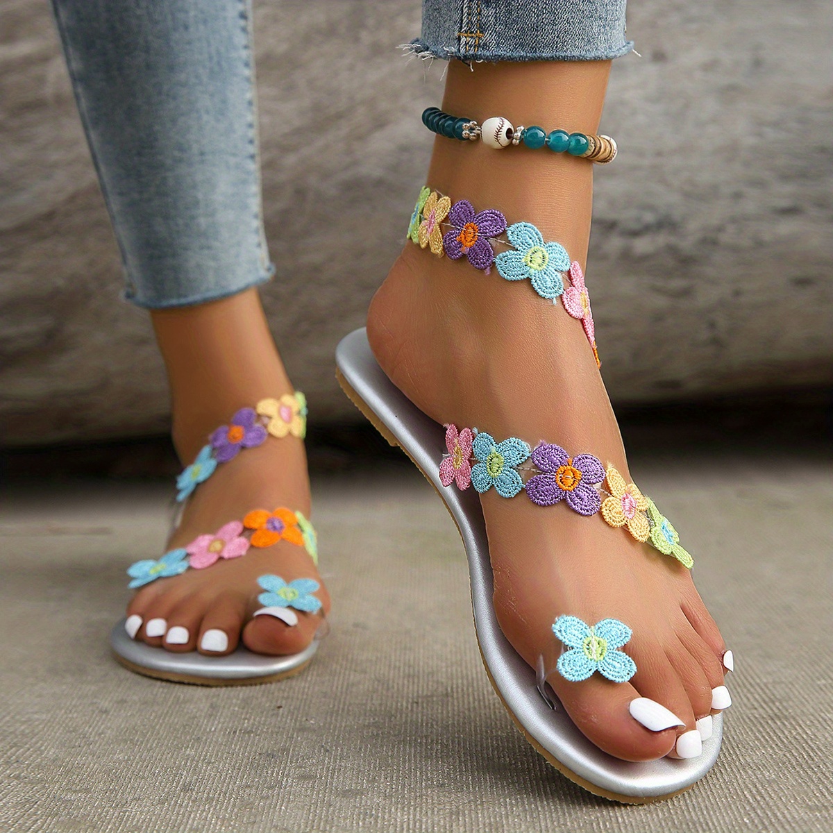 Summer splicing hot sale flat sandals