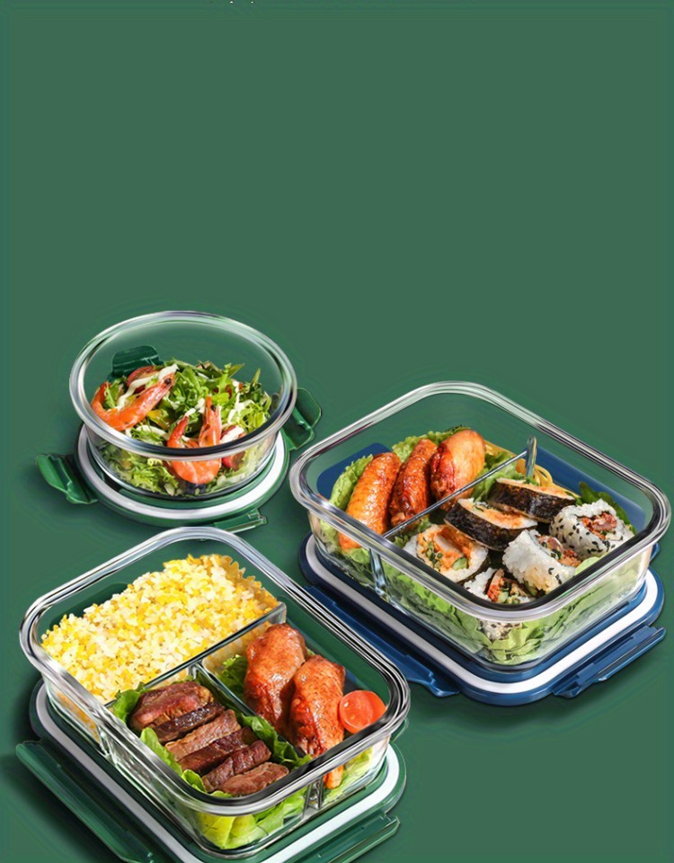 Glass Lunch Box Microwave Oven Heating Divided Fresh-keeping Box Soup Bowl  With Lid Office Worker Sealed Lunch Box - Lunch Box - AliExpress