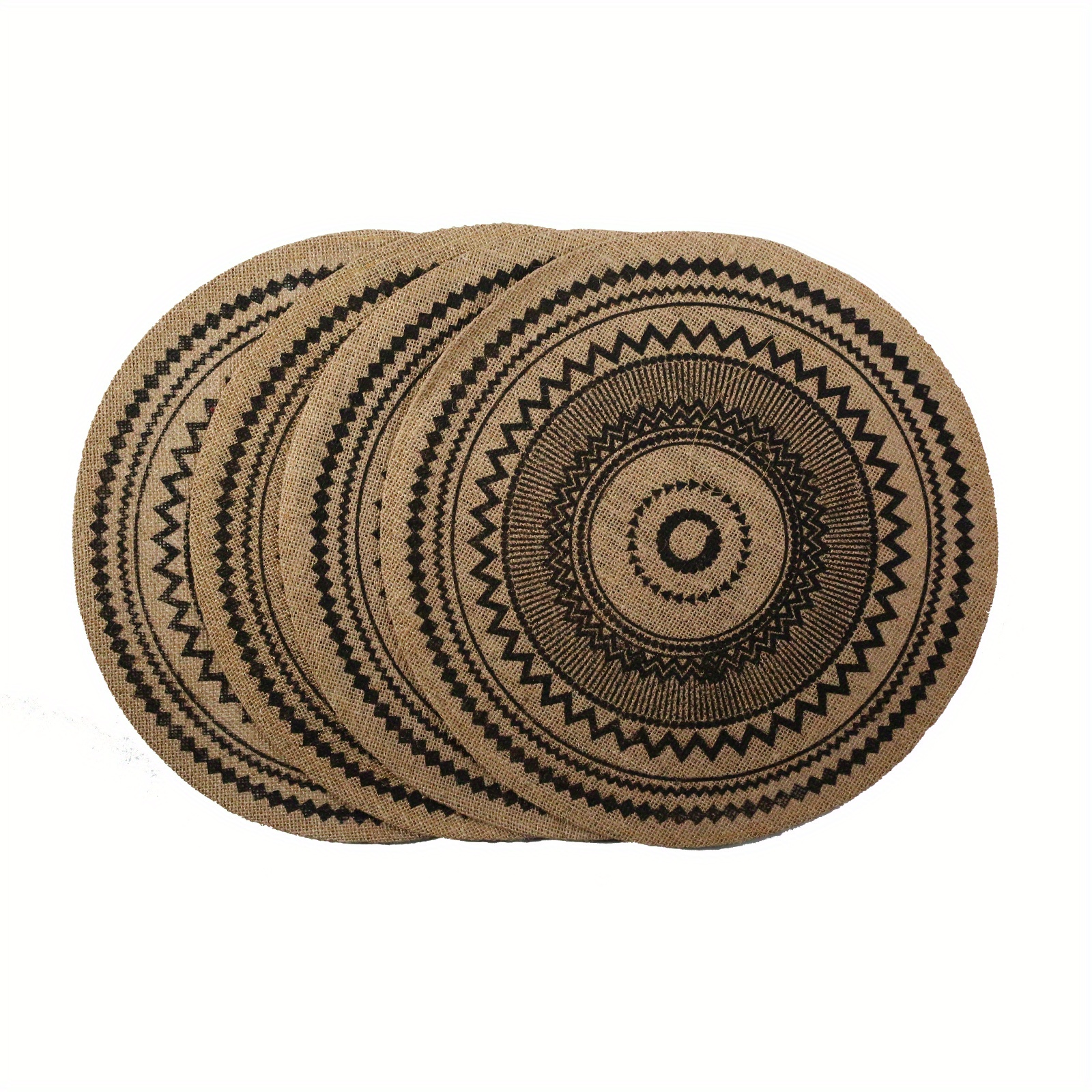 Tapis Jute rond motifs vagues