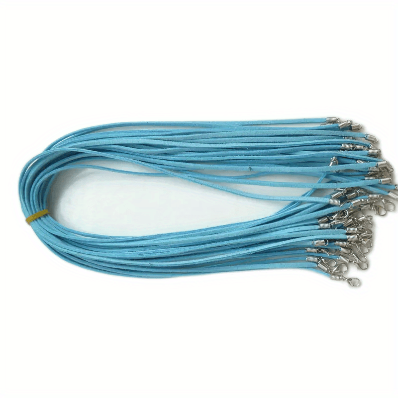 Electric Blue Waxed Cotton Cord Necklace