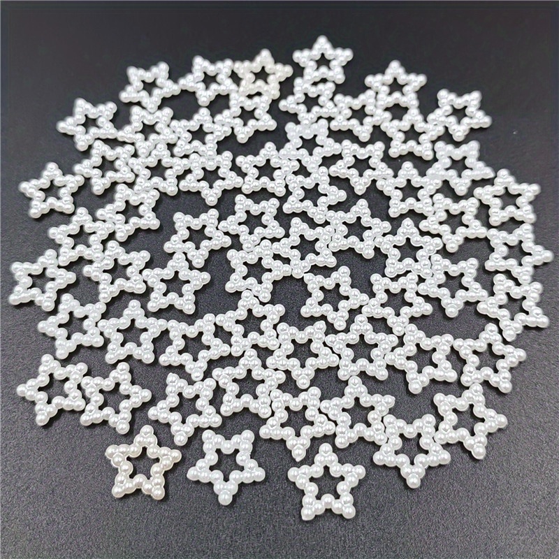 White Color Heart Moon Star Abs Charms Hollow Loose Beads - Temu