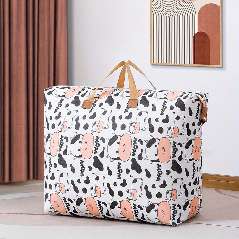 Print Zipper Quilt Storage Bag Large Capacity