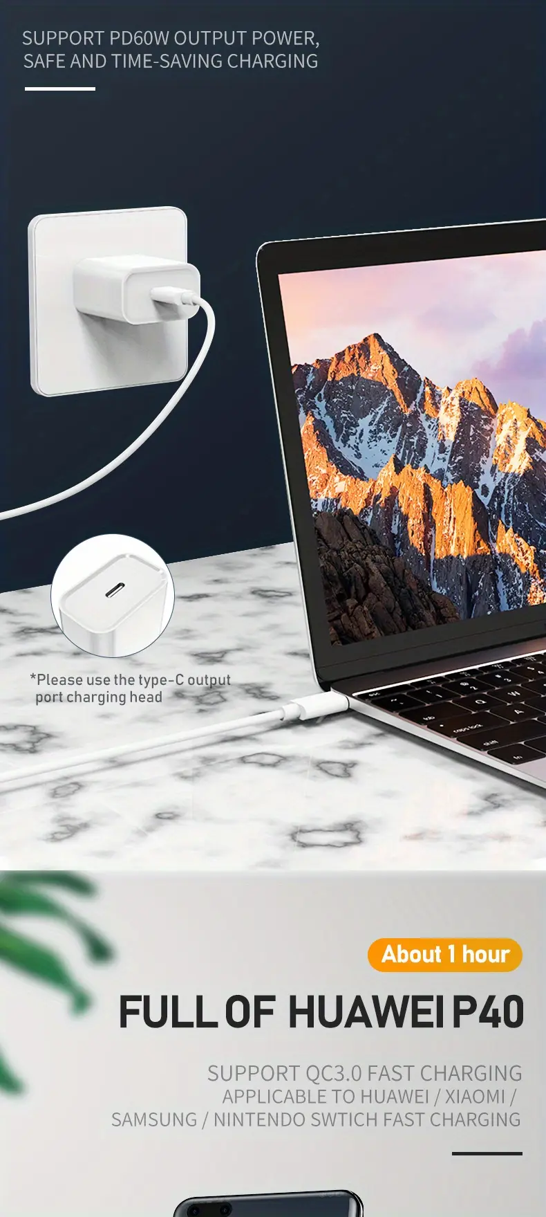 100w fast charging usb c to c cable is suitable for samsung xiaomi refmi macbook pro ipad pro and iphone charger c cable details 2
