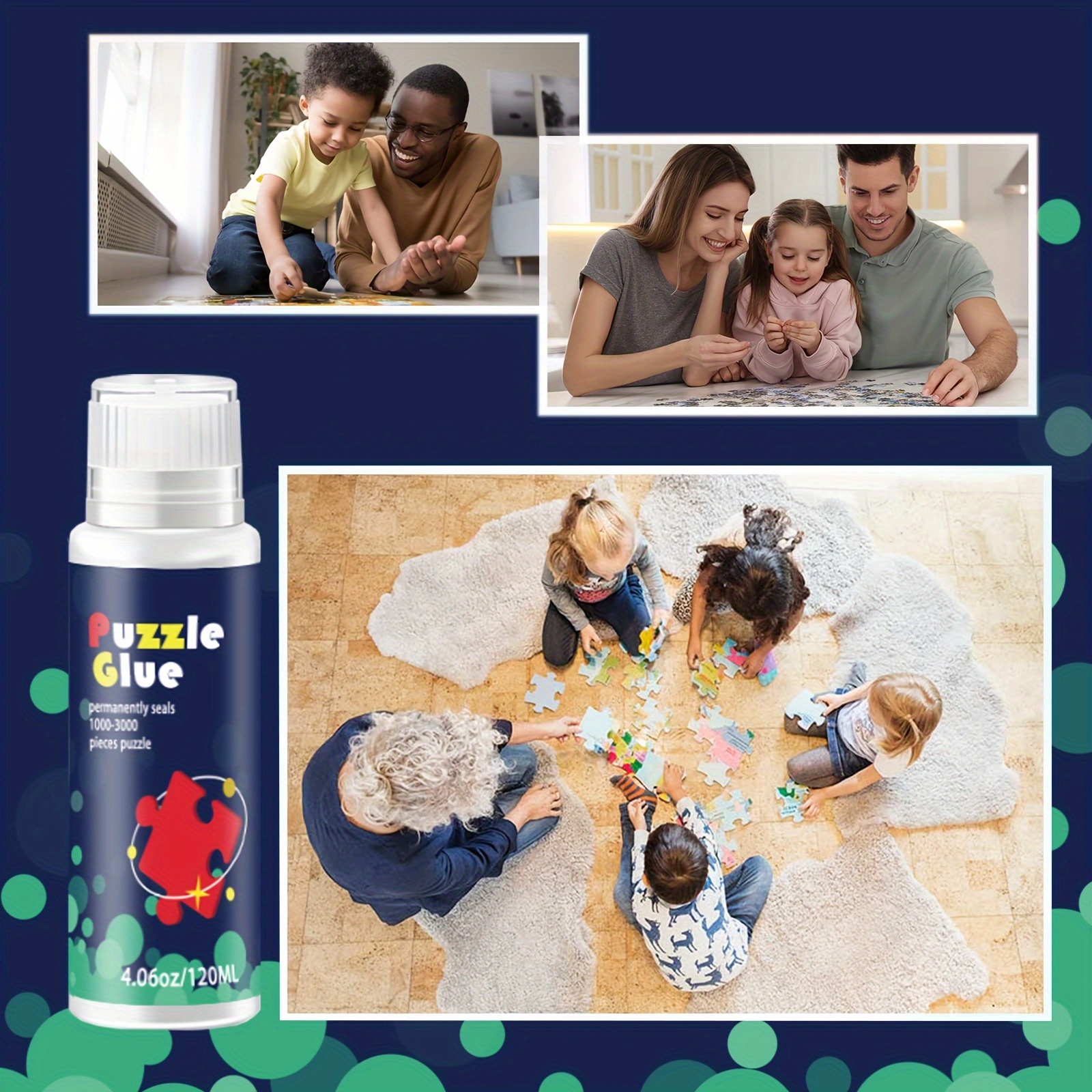 2023 Updated Puzzle Glue, Jigsaw Puzzle Glue with Newest Sponge  Head,Water-Soluble Special Craft Puzzle Glue Clear.It Suitable for  1000/1500/3000