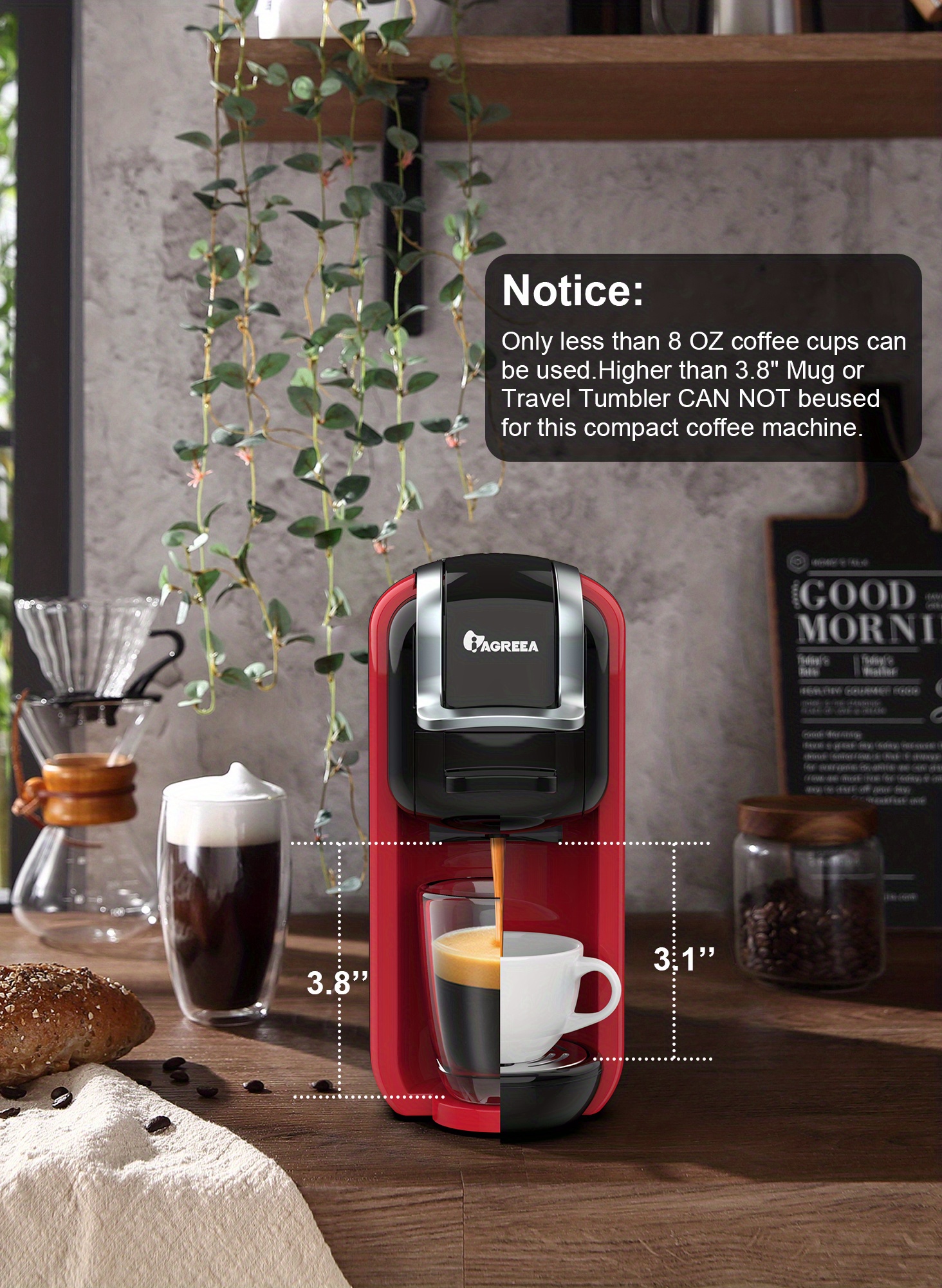 Pod Coffee Maker Single Serve, HiBREW 5-in-1 Espresso Machine for Pods,  K-cup*/Nes* Original/DG*/ESE Pod/Espresso Powder Compatible, Cold/Hot Mode,  20
