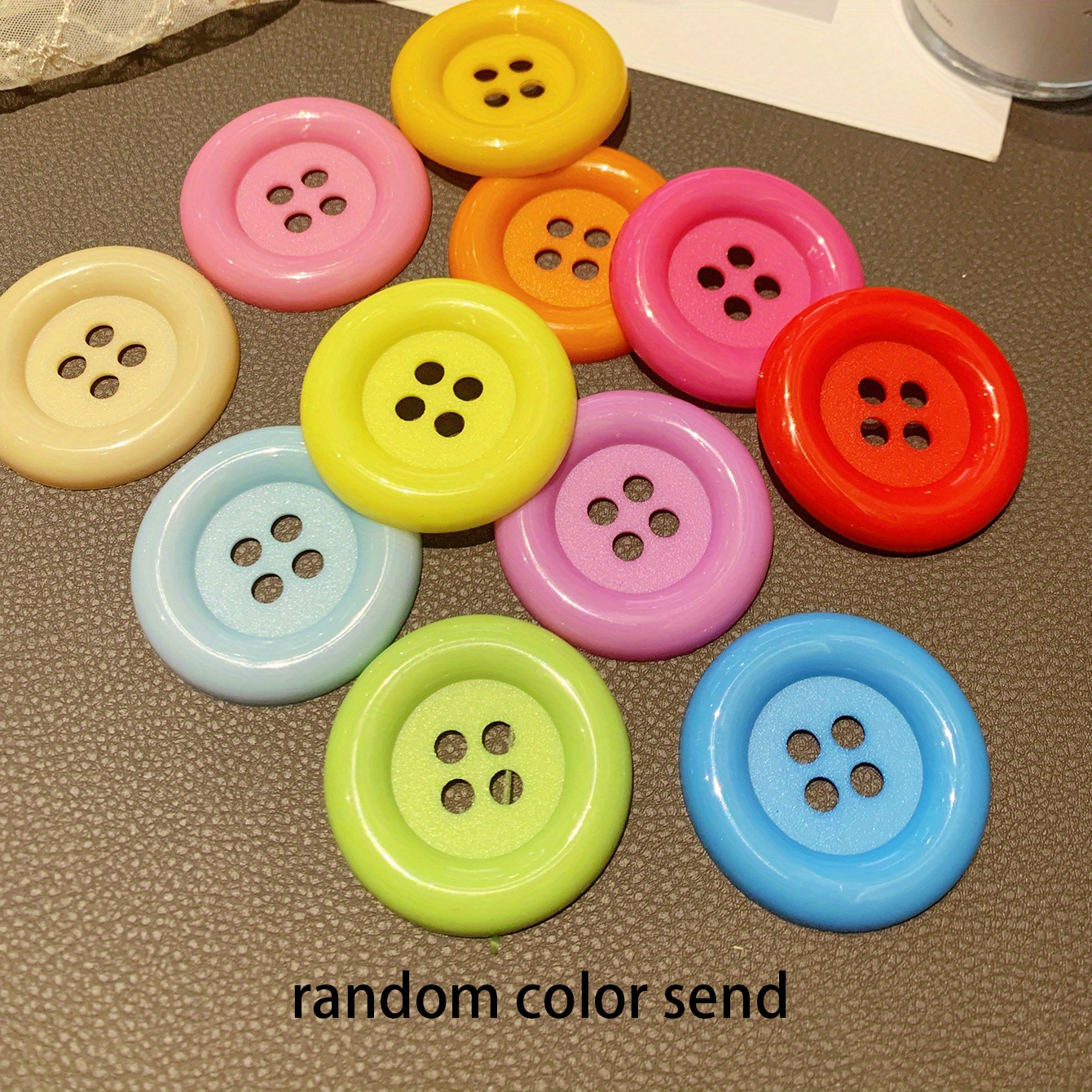 4.8cm Large Colorful Handmade Diy Decorative Buttons, Random Colors , 10pcs