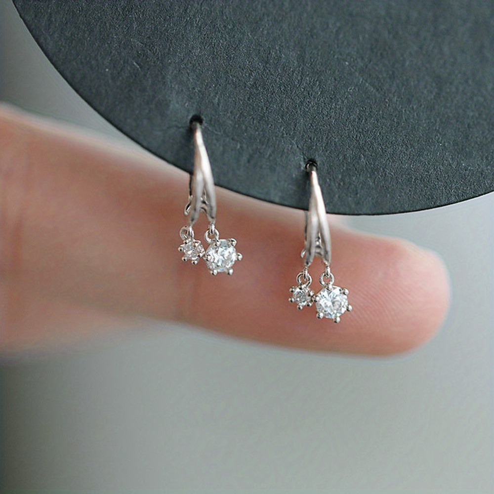 Elegant Zirconia Earrings For Women - Daily Casual Fashion Accessories, Nickel-free Copper Hooks, Wear, Everyday Earrings | Minimalist Earrings | Cubic Zirconia Earrings