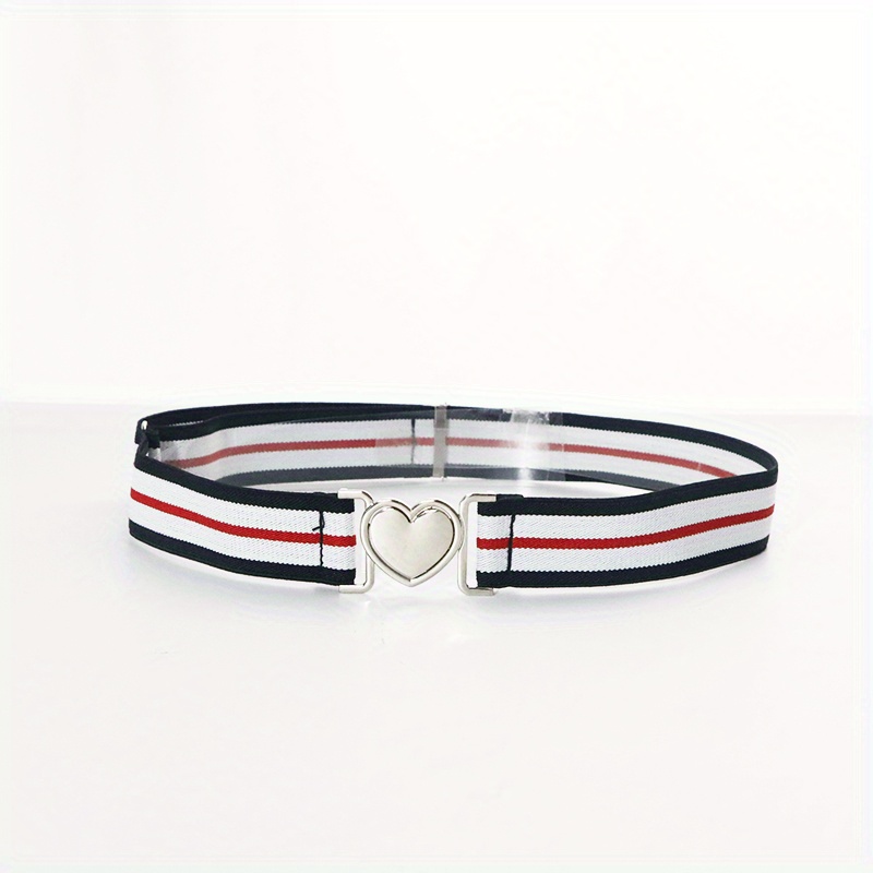 Ladies Fashion Stretchable Elastic Waist Belt Heart Buckle belt