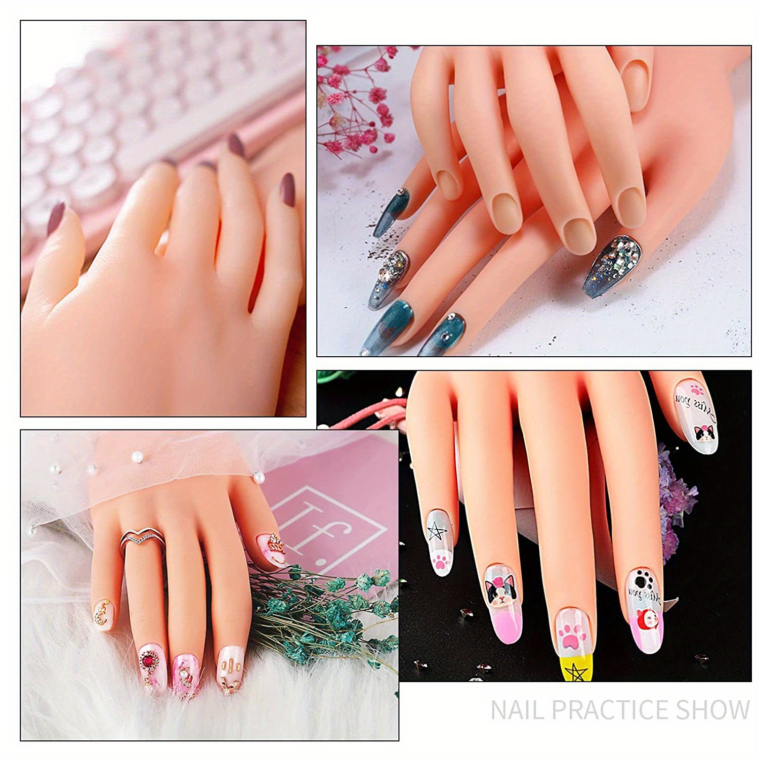 Stickers Decals Flexible Practice Hand For Acrylic Nails Nail