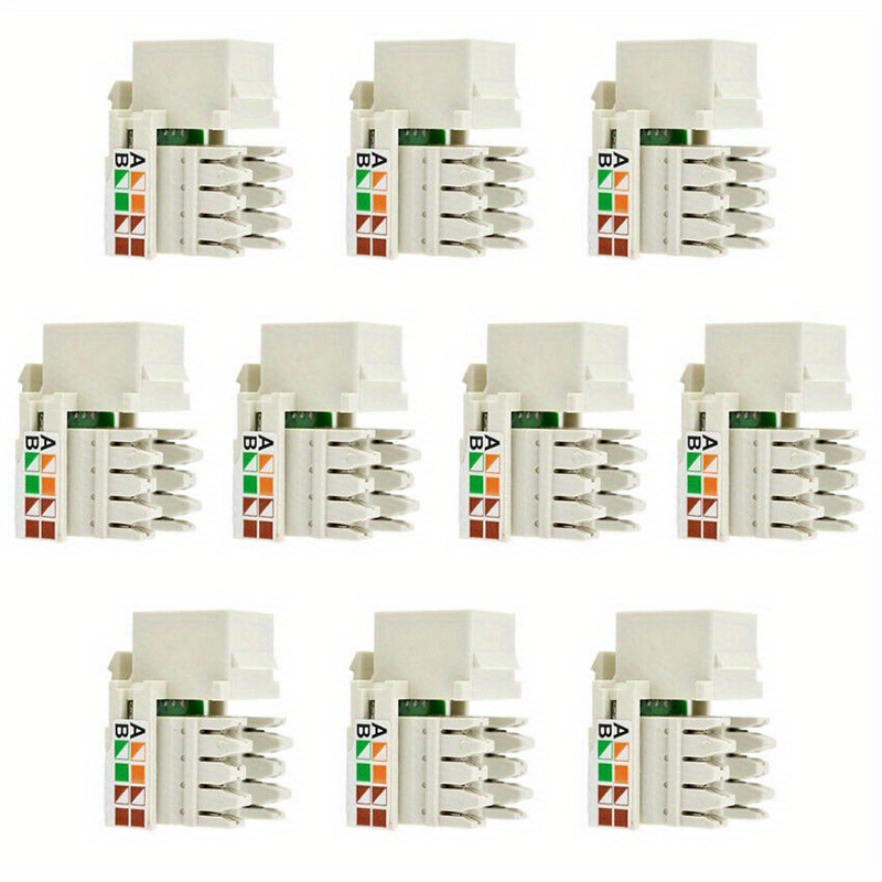 10pcs Panel Type Unshielded Rj45 8p8c Keystone Jack Network