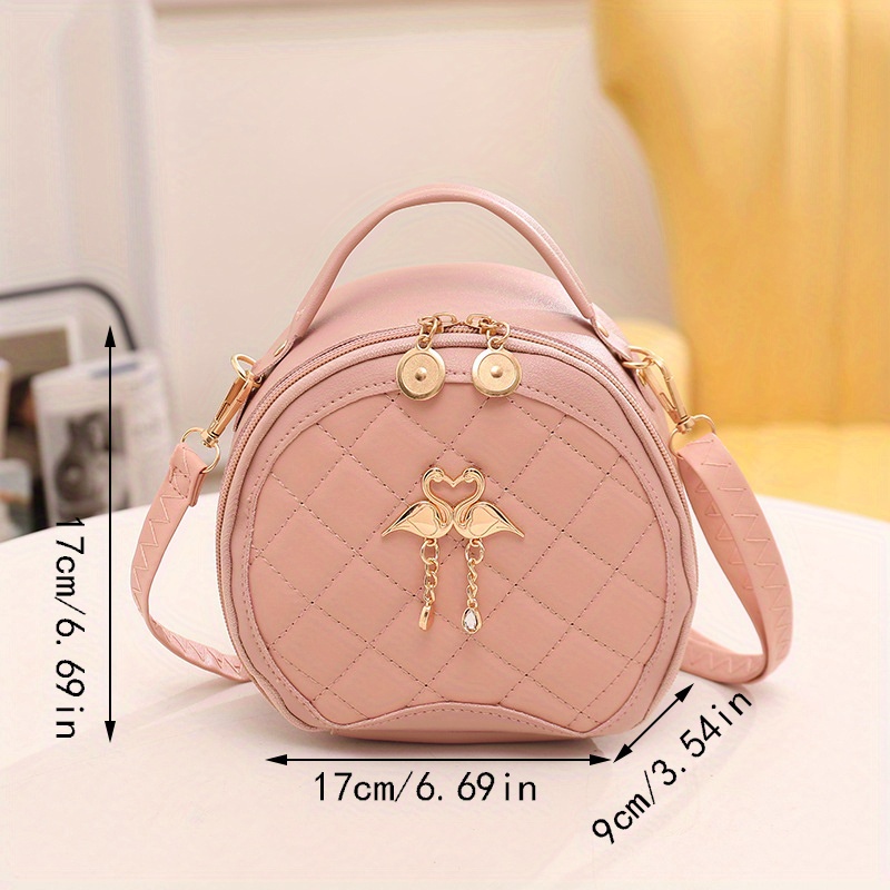 Mini Quilted Crossbody Bag, Fashion Classic Simple Pu Leather