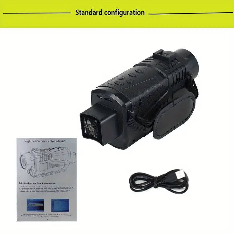 send 32g memory card night vision device 1080p hd sports camera infrared night vision instrument 5x digital zoom hunting telescope outdoor day and night dual use 100 night built in rechargeable lithium battery hd photos and videos suitable for hunting camping details 11