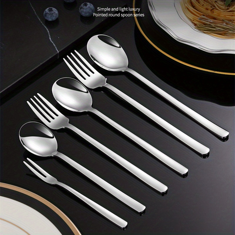 Tradineur - Set de 6 cucharas para café de acero inoxidable, cucharillas  clásicas para postre, helado, tarta, té, infusiones, 13