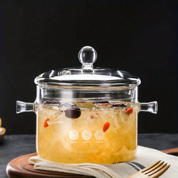 Pentola per zuppa di vetro trasparente cucina per uso domestico insalatiera  per verdure fiamma addensata pentola per cottura antideflagrante pentole -  AliExpress
